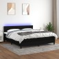 vidaXL Cama box spring colchón y luces LED tela negro 180x200 cm vidaXL Cama box spring colchón y luces LED tela negro 180x200 cm