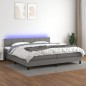 vidaXL Cama box spring colchón y luces LED tela gris claro 200x200 cm vidaXL Cama box spring colchón y luces LED tela gris claro 200x200 cm