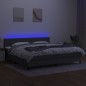 vidaXL Cama box spring colchón y luces LED tela gris claro 200x200 cm vidaXL Cama box spring colchón y luces LED tela gris claro 200x200 cm