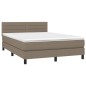 vidaXL Cama box spring colchón y luces LED tela gris taupe 140x190 cm vidaXL Cama box spring colchón y luces LED tela gris taupe 140x190 cm