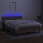 vidaXL Cama box spring colchón y luces LED tela gris taupe 140x190 cm vidaXL Cama box spring colchón y luces LED tela gris taupe 140x190 cm