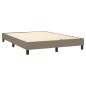 vidaXL Cama box spring colchón y luces LED tela gris taupe 140x190 cm vidaXL Cama box spring colchón y luces LED tela gris taupe 140x190 cm