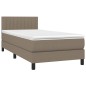 vidaXL Cama box spring colchón y luces LED gris taupe 80x200 cm