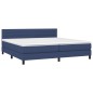 vidaXL Cama box spring colchón y luces LED tela azul 200x200 cm