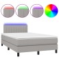 vidaXL Cama box spring con colchón tela y LED gris claro 120x200 cm vidaXL Cama box spring con colchón tela y LED gris claro 120x200 cm