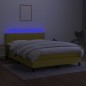 vidaXL Cama box spring colchón y luces LED tela azul 140x190 cm vidaXL Cama box spring colchón y luces LED tela azul 140x190 cm