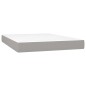 vidaXL Cama box spring colchón y luces LED tela gris claro 140x200 cm vidaXL Cama box spring colchón y luces LED tela gris claro 140x200 cm