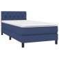 vidaXL Cama box spring colchón y luces LED tela azul 80x200 cm vidaXL Cama box spring colchón y luces LED tela azul 80x200 cm