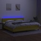 vidaXL Cama box spring colchón y luces LED tela verde 200x200 cm vidaXL Cama box spring colchón y luces LED tela verde 200x200 cm
