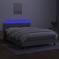 vidaXL Cama box spring colchón y luces LED tela gris claro 140x200 cm vidaXL Cama box spring colchón y luces LED tela gris claro 140x200 cm