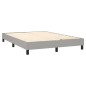 vidaXL Cama box spring colchón y luces LED tela gris claro 140x200 cm vidaXL Cama box spring colchón y luces LED tela gris claro 140x200 cm