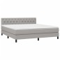 vidaXL Cama box spring colchón y luces LED tela gris claro 160x200 cm vidaXL Cama box spring colchón y luces LED tela gris claro 160x200 cm