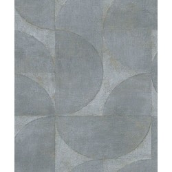 Noordwand Papel Vintage Deluxe Graphic Circle Look gris metalizado