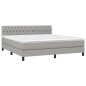 vidaXL Cama box spring colchón y luces LED tela gris claro 180x200 cm vidaXL Cama box spring colchón y luces LED tela gris claro 180x200 cm