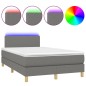 vidaXL Cama box spring con colchón y LED tela gris oscuro 120x200 cm vidaXL Cama box spring con colchón y LED tela gris oscuro 120x200 cm