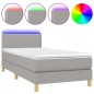 vidaXL Cama box spring con colchón tela y LED gris claro 80x200 cm vidaXL Cama box spring con colchón tela y LED gris claro 80x200 cm