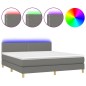 vidaXL Cama box spring con colchón y LED tela gris oscuro 160x200 cm vidaXL Cama box spring con colchón y LED tela gris oscuro 160x200 cm