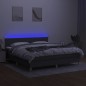 vidaXL Cama box spring con colchón y LED tela gris oscuro 160x200 cm vidaXL Cama box spring con colchón y LED tela gris oscuro 160x200 cm