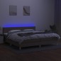 vidaXL Cama box spring con colchón LED tela gris taupe 200x200 cm vidaXL Cama box spring con colchón LED tela gris taupe 200x200 cm