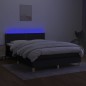 vidaXL Cama box spring colchón y luces LED tela negro 140x190 cm vidaXL Cama box spring colchón y luces LED tela negro 140x190 cm
