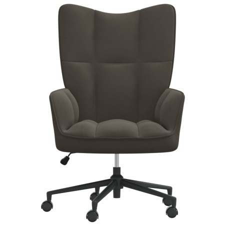 vidaXL Silla de relajación de terciopelo gris oscuro