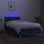 vidaXL Cama box spring con colchón y LED tela azul 100x200 cm vidaXL Cama box spring con colchón y LED tela azul 100x200 cm