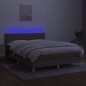 vidaXL Cama box spring colchón y luces LED tela gris taupe 140x190 cm vidaXL Cama box spring colchón y luces LED tela gris taupe 140x190 cm