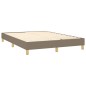 vidaXL Cama box spring colchón y luces LED tela gris taupe 140x190 cm vidaXL Cama box spring colchón y luces LED tela gris taupe 140x190 cm