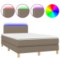 vidaXL Cama box spring con colchón y LED tela gris taupe 120x200 cm vidaXL Cama box spring con colchón y LED tela gris taupe 120x200 cm