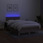 vidaXL Cama box spring con colchón y LED tela gris taupe 120x200 cm vidaXL Cama box spring con colchón y LED tela gris taupe 120x200 cm