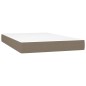vidaXL Cama box spring con colchón y LED tela gris taupe 120x200 cm vidaXL Cama box spring con colchón y LED tela gris taupe 120x200 cm