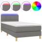 vidaXL Cama box spring con colchón y LED tela gris oscuro 90x200 cm vidaXL Cama box spring con colchón y LED tela gris oscuro 90x200 cm