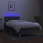 vidaXL Cama box spring con colchón y LED tela gris oscuro 90x200 cm vidaXL Cama box spring con colchón y LED tela gris oscuro 90x200 cm
