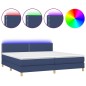 vidaXL Cama box spring con colchón y LED tela azul 200x200 cm vidaXL Cama box spring con colchón y LED tela azul 200x200 cm