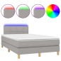 vidaXL Cama box spring con colchón tela y LED gris claro 120x200 cm vidaXL Cama box spring con colchón tela y LED gris claro 120x200 cm