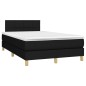 vidaXL Cama box spring con colchón LED tela negro 120x200 cm
