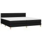 vidaXL Cama box spring con colchón LED tela negro 200x200 cm vidaXL Cama box spring con colchón LED tela negro 200x200 cm