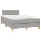 vidaXL Cama box spring con colchón tela y LED gris claro 120x200 cm vidaXL Cama box spring con colchón tela y LED gris claro 120x200 cm