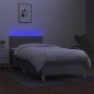 vidaXL Cama box spring colchón y luces LED tela gris claro 90x200 cm vidaXL Cama box spring colchón y luces LED tela gris claro 90x200 cm