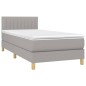 vidaXL Cama box spring colchón y luces LED tela gris claro 90x200 cm vidaXL Cama box spring colchón y luces LED tela gris claro 90x200 cm