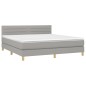 vidaXL Cama box spring con colchón tela y LED gris claro 160x200 cm vidaXL Cama box spring con colchón tela y LED gris claro 160x200 cm