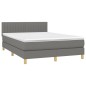 vidaXL Cama box spring colchón y luces LED tela gris oscuro 140x190 cm vidaXL Cama box spring colchón y luces LED tela gris oscuro 140x190 cm