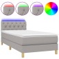 vidaXL Cama box spring con colchón tela y LED gris claro 80x200 cm vidaXL Cama box spring con colchón tela y LED gris claro 80x200 cm