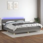 vidaXL Cama box spring con colchón y LED tela gris oscuro 200x200 cm vidaXL Cama box spring con colchón y LED tela gris oscuro 200x200 cm