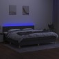 vidaXL Cama box spring con colchón y LED tela gris oscuro 200x200 cm vidaXL Cama box spring con colchón y LED tela gris oscuro 200x200 cm