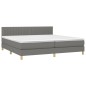 vidaXL Cama box spring con colchón y LED tela gris oscuro 200x200 cm vidaXL Cama box spring con colchón y LED tela gris oscuro 200x200 cm