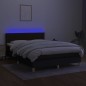 vidaXL Cama box spring colchón y luces LED tela negro 140x200 cm vidaXL Cama box spring colchón y luces LED tela negro 140x200 cm