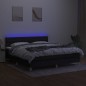 vidaXL Cama box spring con colchón LED tela negro 180x200 cm vidaXL Cama box spring con colchón LED tela negro 180x200 cm