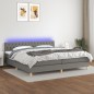 vidaXL Cama box spring con colchón y LED tela gris oscuro 200x200 cm vidaXL Cama box spring con colchón y LED tela gris oscuro 200x200 cm
