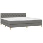 vidaXL Cama box spring con colchón y LED tela gris oscuro 200x200 cm vidaXL Cama box spring con colchón y LED tela gris oscuro 200x200 cm